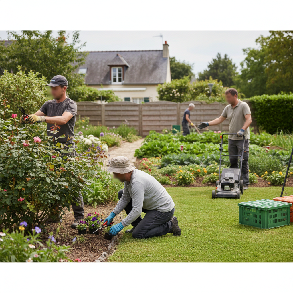 Illustration réaliste sur Entretenir son jardin avec un ESAT : fiscalité et fiabilité