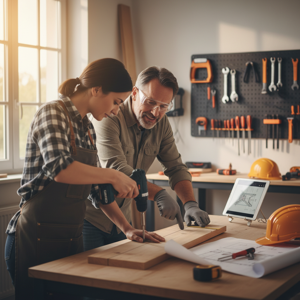 Illustration réaliste sur Formations bricolage : devenez autonome pour vos travaux maison