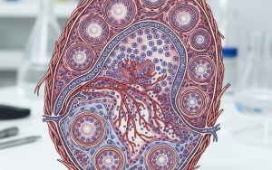 Illustration anatomique d'un ganglion axillaire montrant sa structure interne et son rôle immunitaire.