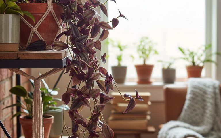 Plante misère en pot dans un intérieur chaleureux, symbole de résilience et de beauté.