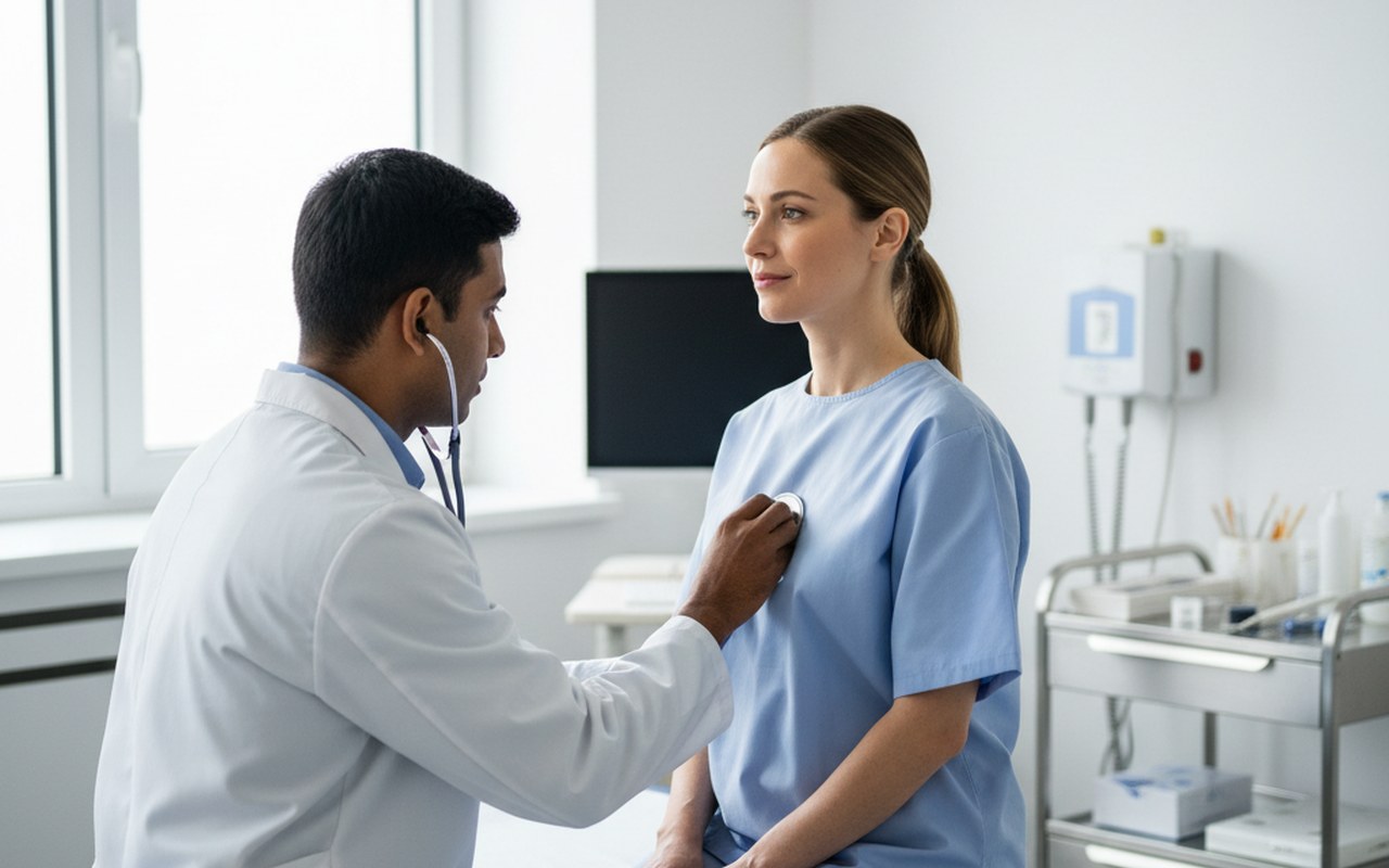 Consultation médicale pour des problèmes d'audition liés aux acouphènes.